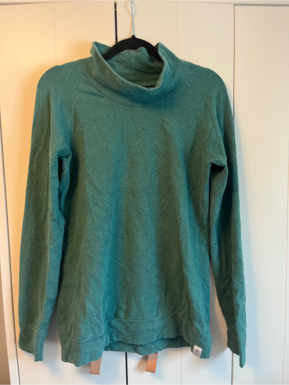 Women's Teal Cowl Neck Sweater Made In Canada